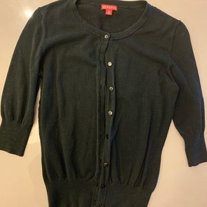 3/4 Sleeve Black Cardigan